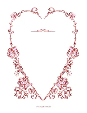 Flower Heart Frame page border