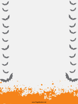 Flying Bats Halloween Border page border