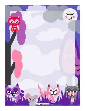 Forest Creatures Border page border