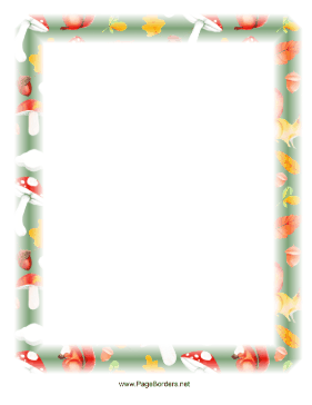 Forest Mushrooms Border page border