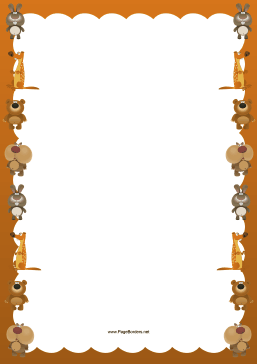 Fuzzy Animals Border page border