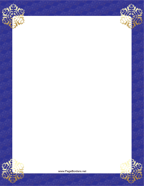 Gold Corners Snowflake Border page border