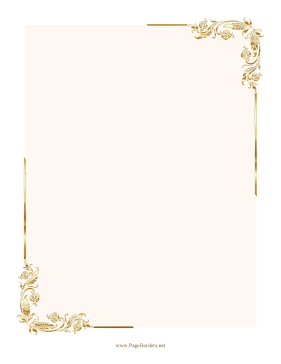 Gold Filigree Border page border