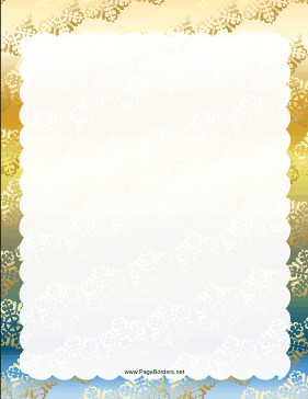 Gold Green and Blue Snowflake Border page border