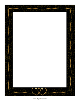 Gold Hearts And Stars Border page border