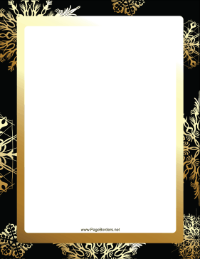 Gold and Gray Snowflake Border page border