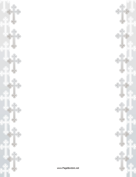 Gray Christian Cross Border page border