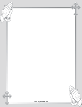 Gray Prayer Border page border