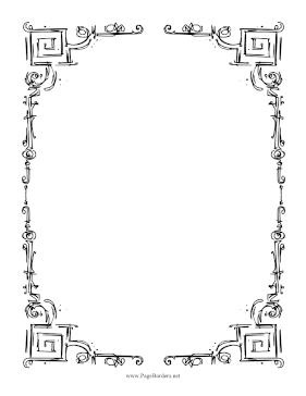 Greco Deco Black and White Border page border