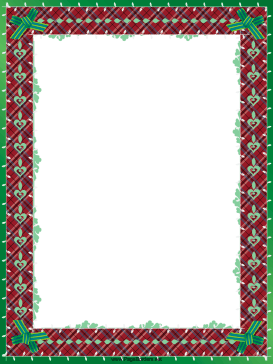 Green Bows Christmas Border page border