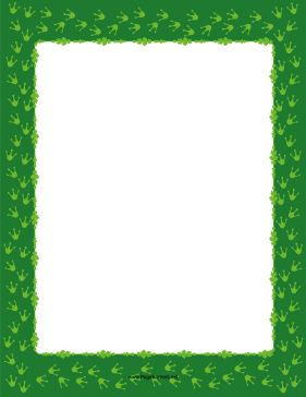 Green Frog Footprint Border page border