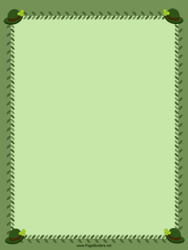 Green Hats St Patricks Day Border page border