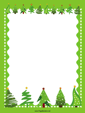 Green Trees Christmas Border page border