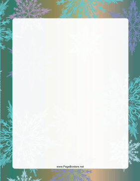 Green and Gold Snowflake Border page border