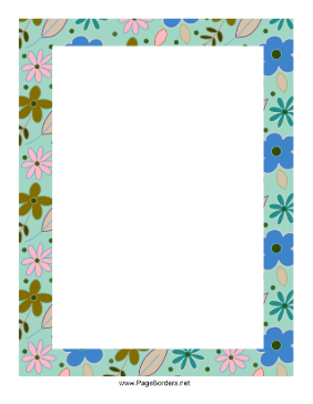 Hand Drawn Flowers Border page border