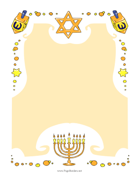 Hanukkah Menorah Border page border