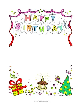 Happy Birthday Party Banner page border