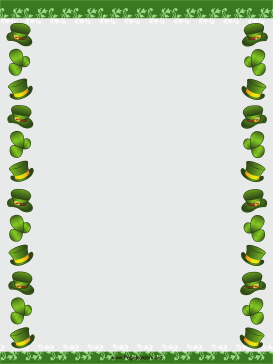 Hats and Shamrocks St Patricks Day Border page border