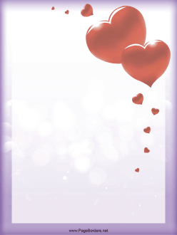 Heart Balloons Border page border