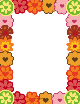 Heart Flower Border page border