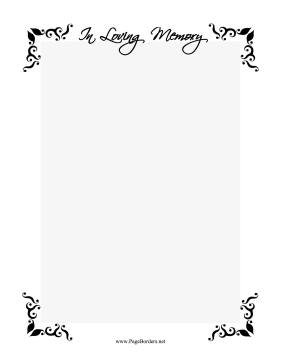 In Loving Memory Border page border