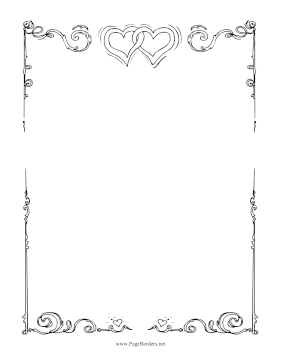 Interlocking Hearts Black and White page border