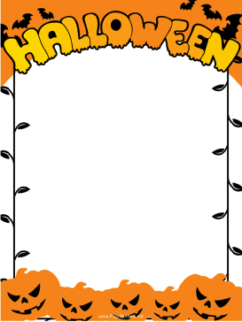 Jack-o-Lanterns Halloween Border page border