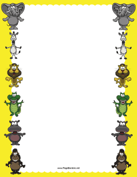 Jungle Animal Border page border