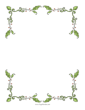 Leaves And Berries Border page border