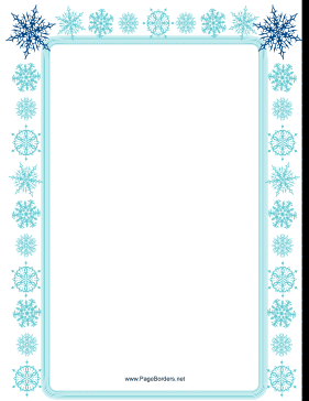 Light Blue Snowflake Border page border