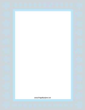 Light Blue and Gray Snowflake Border page border