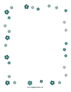 Blue Flowers Border page border