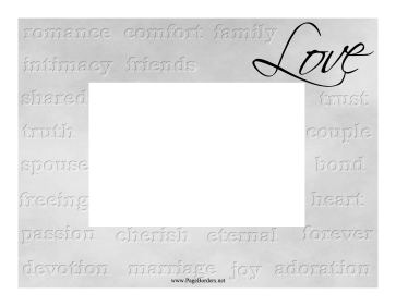 Love Silver Frame Horizontal page border