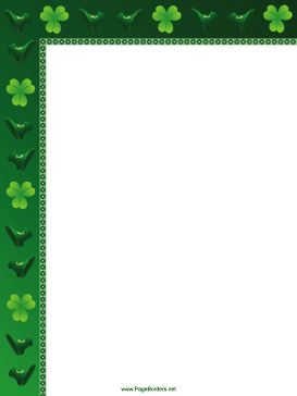 Lucky Shamrocks St Patricks Day Border page border