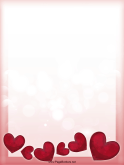 Many Hearts Valentine Border page border