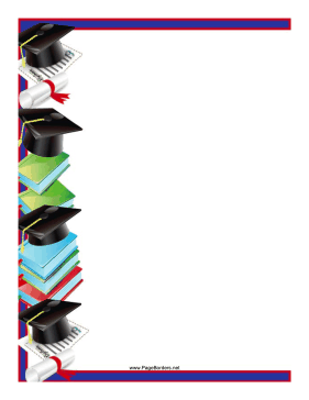 Mortarboards Diplomas Border page border