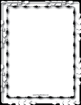 Oak Leaves Black and White Border page border