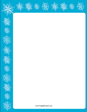 Offset Blue Snowflake Border page border