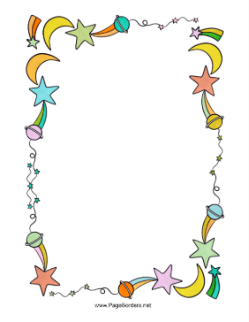 Outer Space Doodle Border page border
