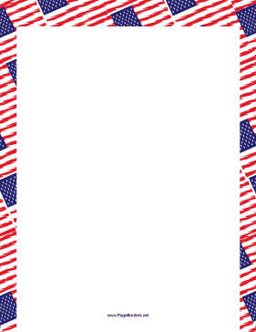 Overlapping American Flags Border page border