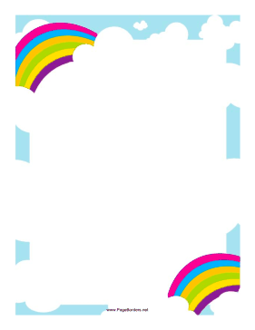 Pair of Rainbows Border page border