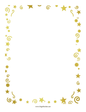 Party Confetti Border Gold page border