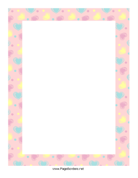 Pastel Hearts Border page border