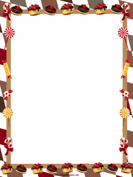 Pastries and Candy Christmas Border page border