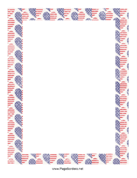 Patriotic Hearts Border page border