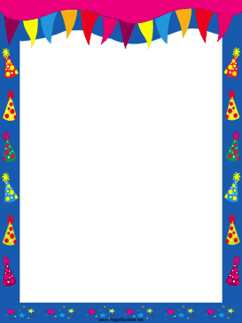 Pennants and Hats Party Border page border