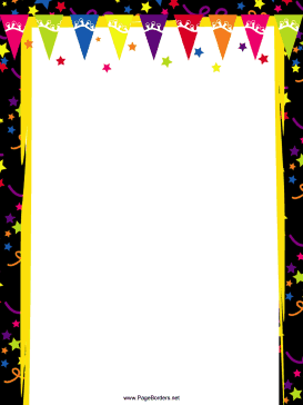 Pennants and Stars Party Border page border