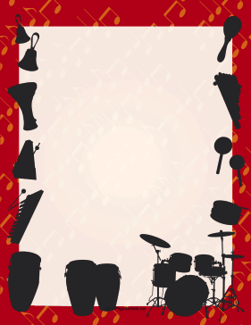 Percussion Silhouette Border page border