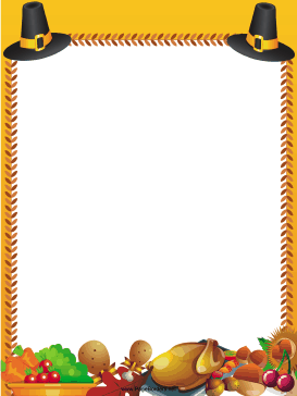 Pilgrim Hats Thanksgiving Border page border