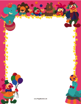 Pink Circus Border page border